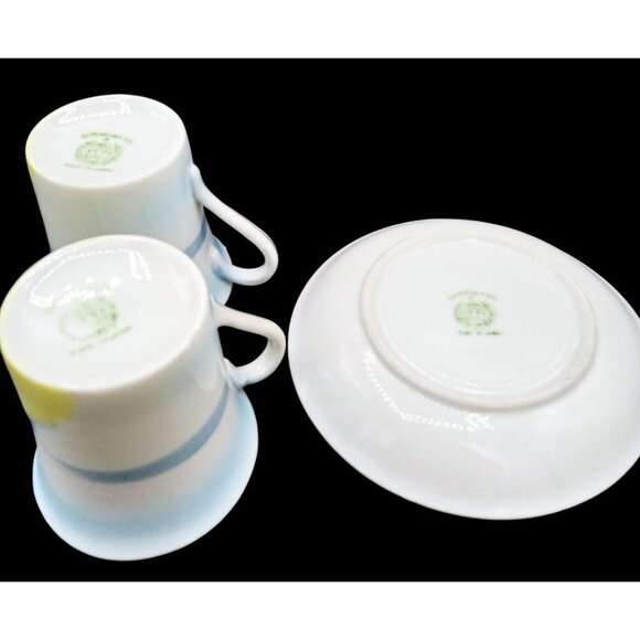 Chikaramachi Tea Cups Saucer Set Cottage Landscape Porcelain Japanese Vintage - Picture 12 of 13